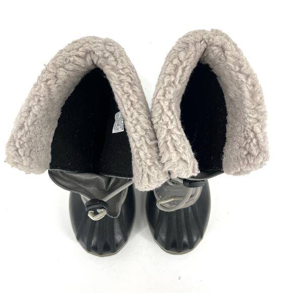 Sorel Kids 4 Gray Canvas Yoot Pac Insulated Waterproof Winter Rain Boot - Picture 5 of 9